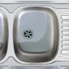 Nord Inox Spoelbak 2 Kommen + Afdruipplaat Omkeerbaar 116X50Cm Roestvrij Staal
