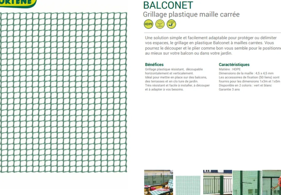 Nortene Balkonscherm Cuadrant 05 Groen 1X5M