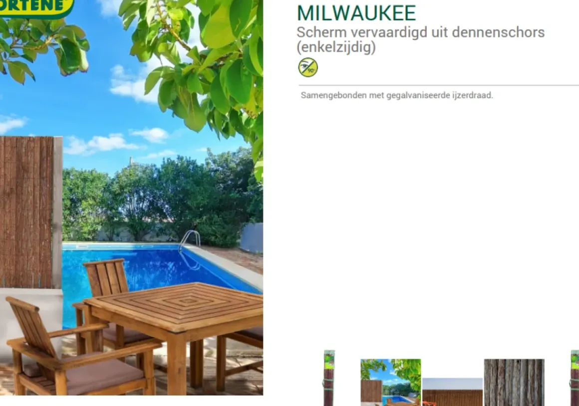 Nortene Balkonscherm Milwaukee Bruin 1X3M
