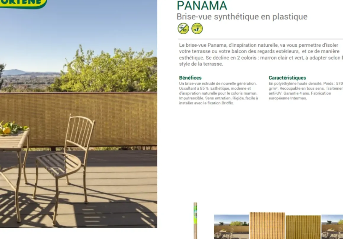 Nortene Scherm Panama Groen 1X3M