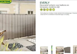 Nortene Tuinscherm Everly Grijs 1X5M