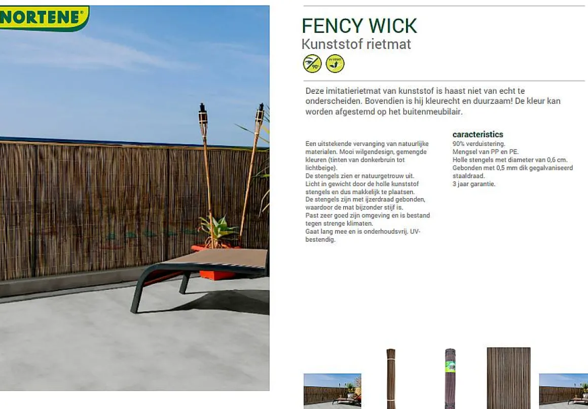 Nortene Tuinscherm Fency Wick Beige 1,5X3M