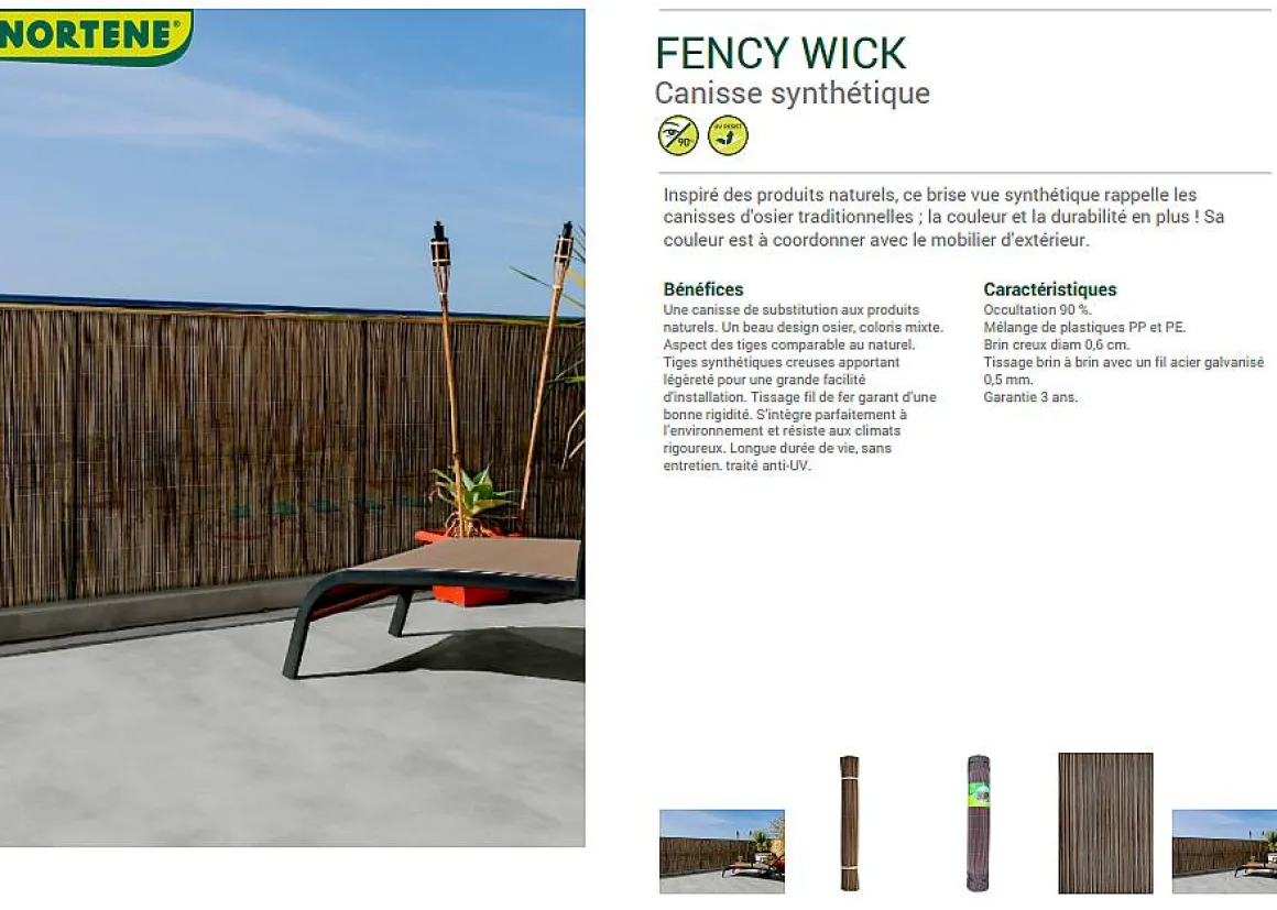 Nortene Tuinscherm Fency Wick Beige 1,5X3M