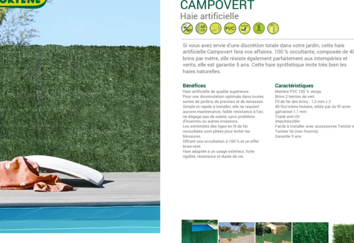 Nortene Zichtbelemmering Campovert Groen 1,5X3M