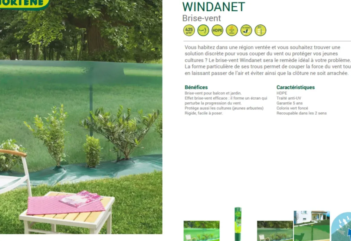 Nortene Zichtdoek Zichtbelemmering Windanet Groen 1X3M