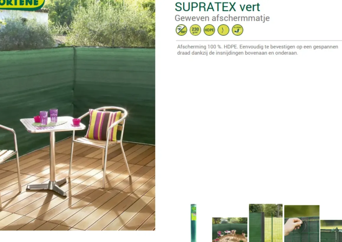Nortene Zichtdoek Zichtbelemmering Supratex Groen 1,2X5M