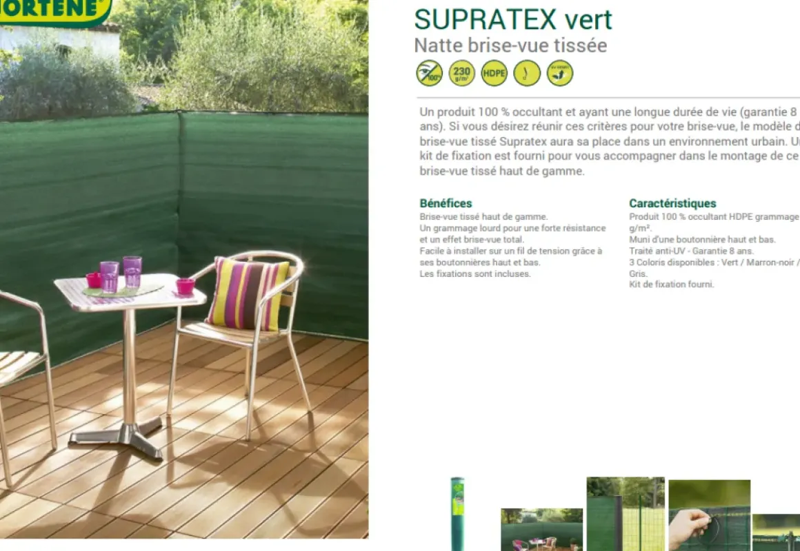 Nortene Zichtdoek Zichtbelemmering Supratex Groen 1,2X5M