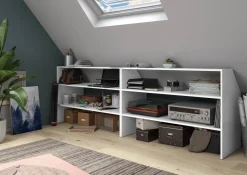 Opberging Schuin Dak 120Cm Wit