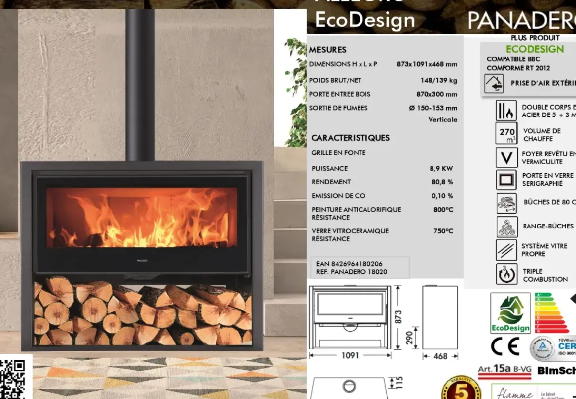 Panadero Houtkachel Allegro Ecodesign 8,9Kw