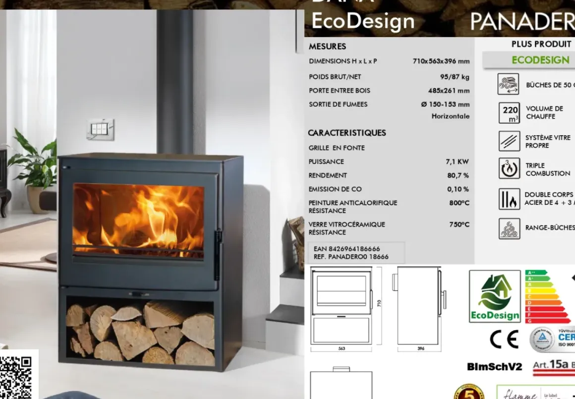 Panadero Houtkachel Dana Ecodesign 7,1Kw