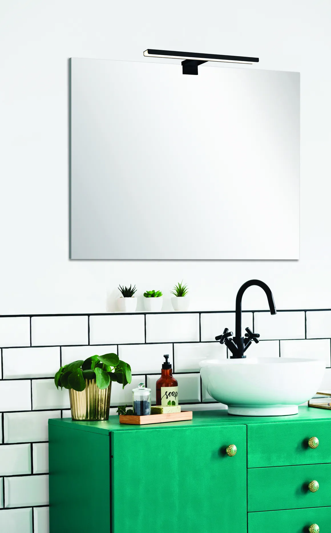 Parma Ledverlichting Spiegel 30Cm Zwart