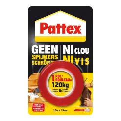 Pattex Tape Geen Spijkers & Schroeven 1,5M 120Kg Binnen/Buiten