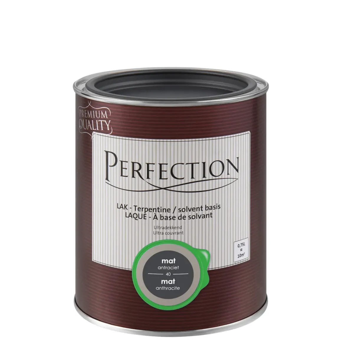 Perfection Lak Ultradekkend Mat Terpentine Antraciet 750Ml