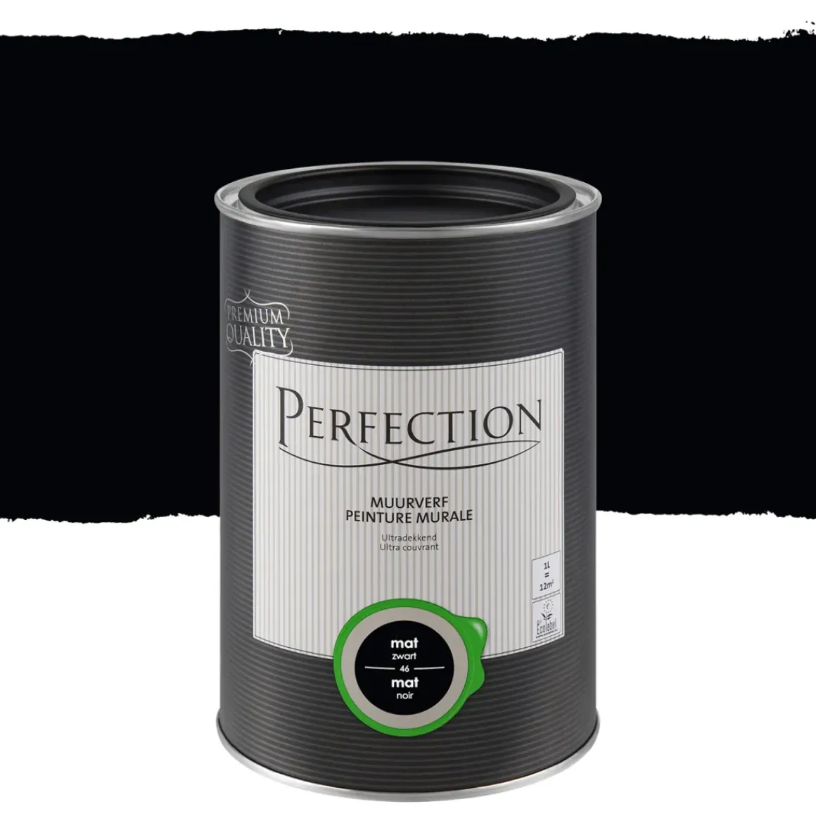 Perfection Muurverf Ultradekkend Mat Zwart 1L