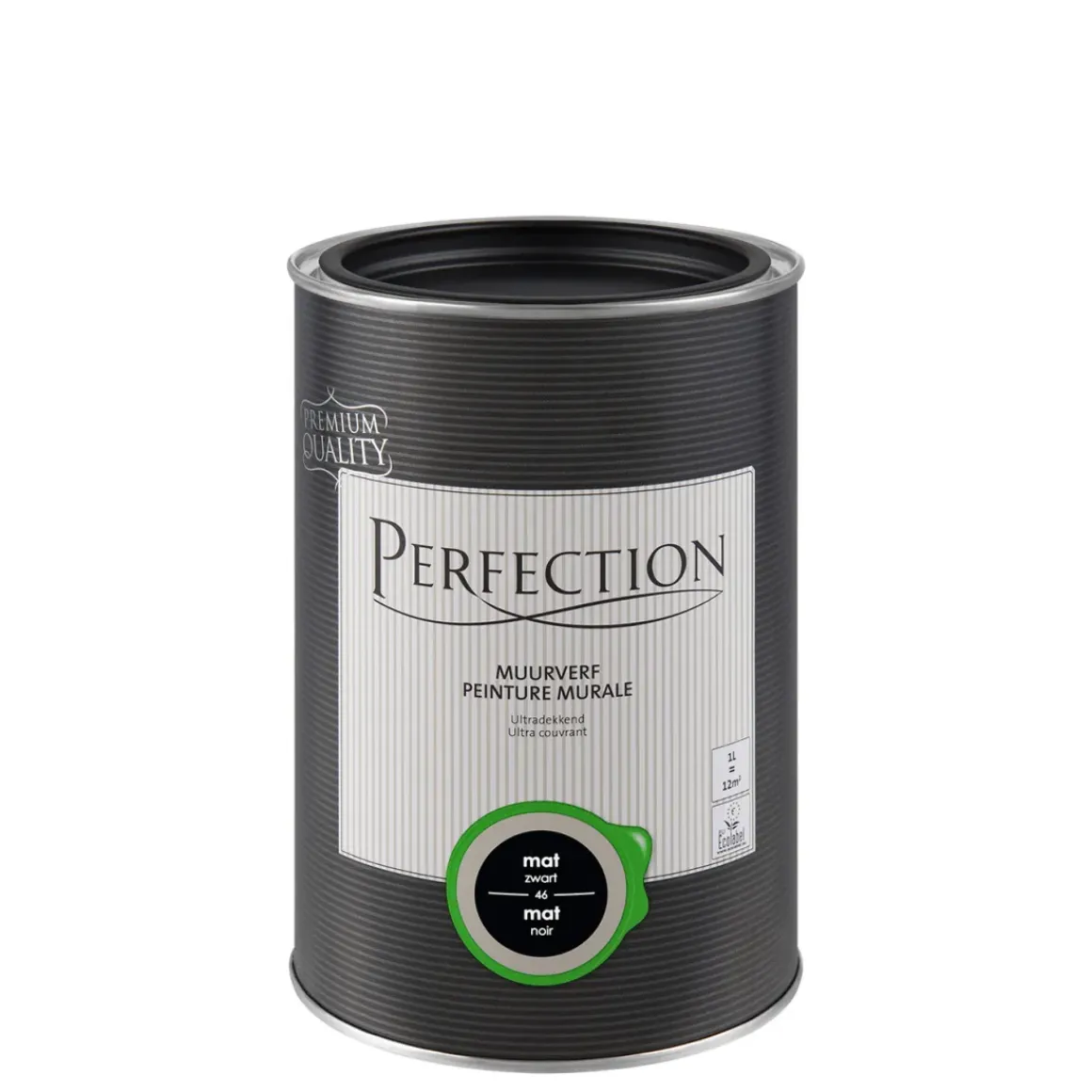 Perfection Muurverf Ultradekkend Mat Zwart 1L