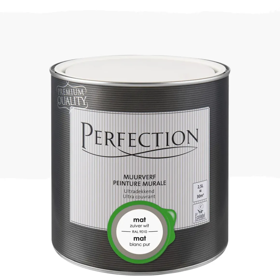 Perfection Muurverf Ultradekkend Mat Ral 9010 2,5L
