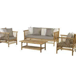 Persoon Exotan Bamboe Loungeset - Natural Finish