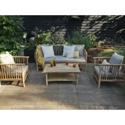 Persoon Exotan Bamboe Loungeset - Natural Finish