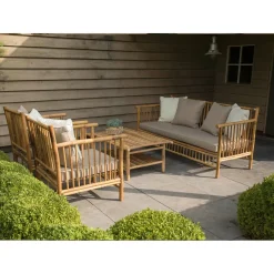 Persoon Exotan Bamboe Loungeset - Natural Finish