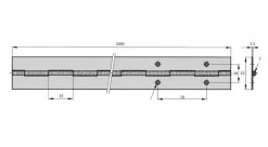 Pianoscharnier - Rvs - 2000X32X1,5Mm