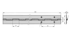 Pianoscharnier - Zwart - 960X32X0,8Mm