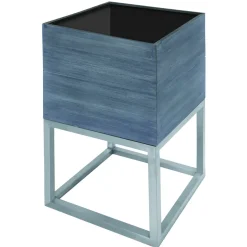 Plantenbak Acaciahout Vierkant 35X35Cm Grijs Geborsteld