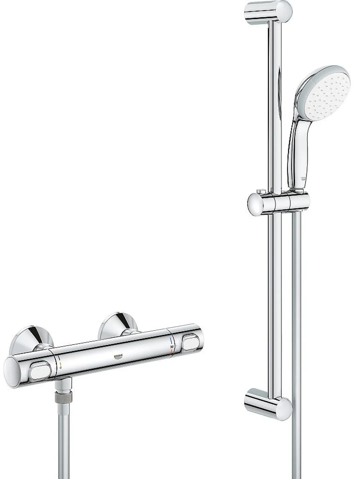 Precision Flow Thermostatische Douchekraan 1/2" Met Doucheset, Chroom