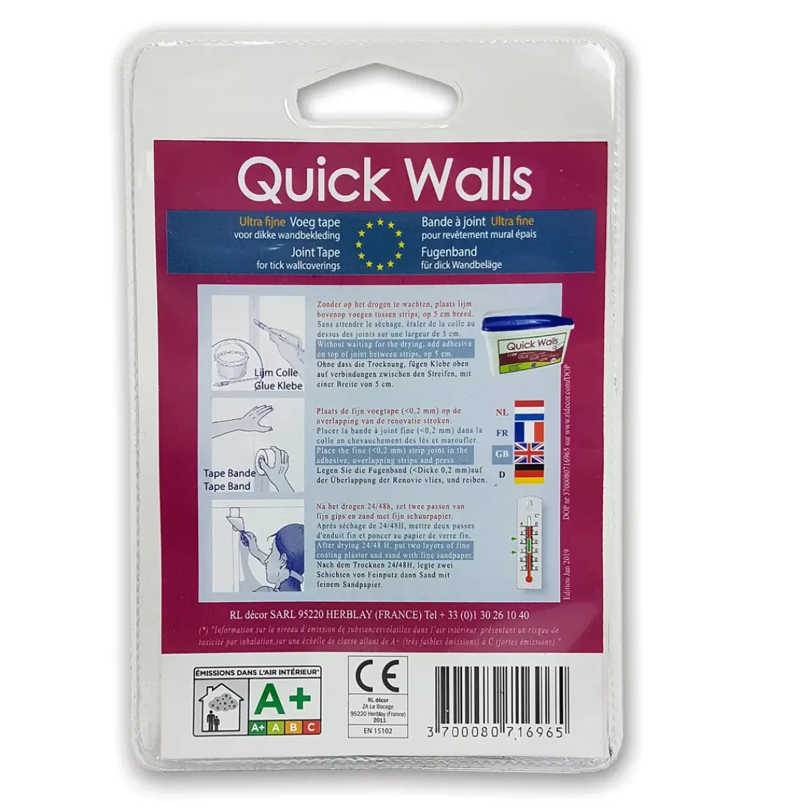 Quick Walls Voegband Dikke Coating Ultrafijn Vliesbehang