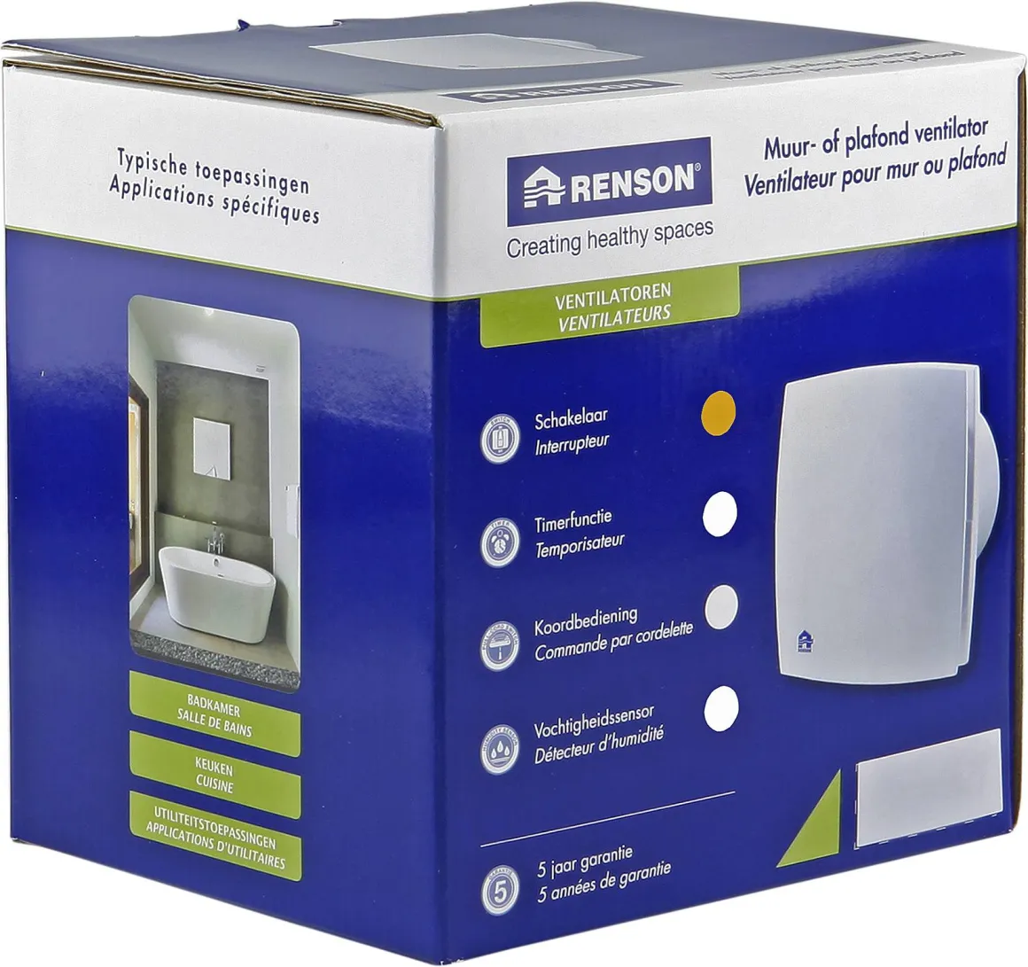 Renson Badkamerventilator Design 7112 O125Mm Grijs