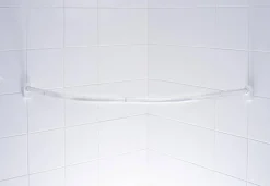 Ridder Kwartronde Douchegordijnstang O25Mm 90X90Cm Wit Aluminium