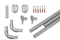 Ridder Universele Hoekdouchegordijnrail O25Mm Mat Zilver Aluminium