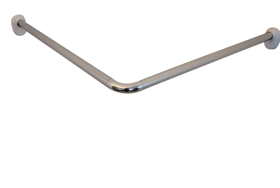 Ridder Universele Hoekdouchegordijnrail O25Mm Glanzend Chroom Aluminium
