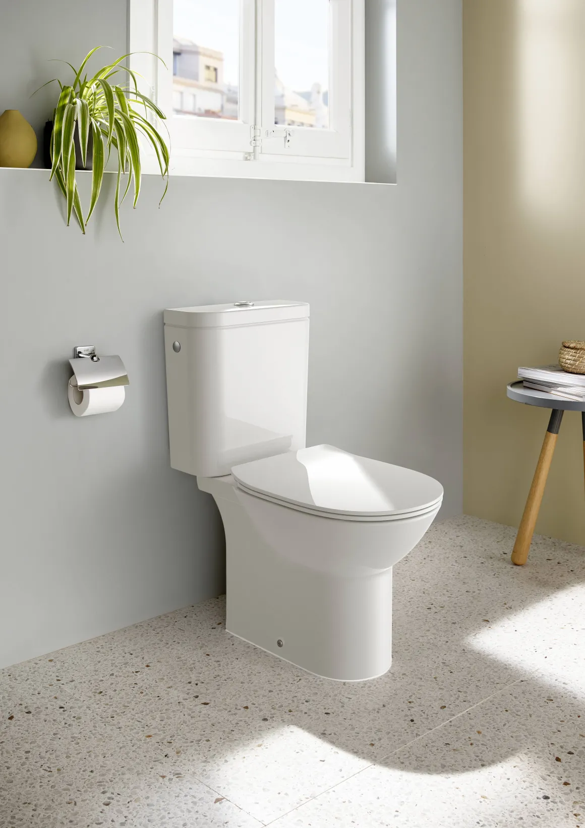 Roca Duoblok Toilet Athena I Pk Afvoer I Soft-Close Toiletzitting Wit