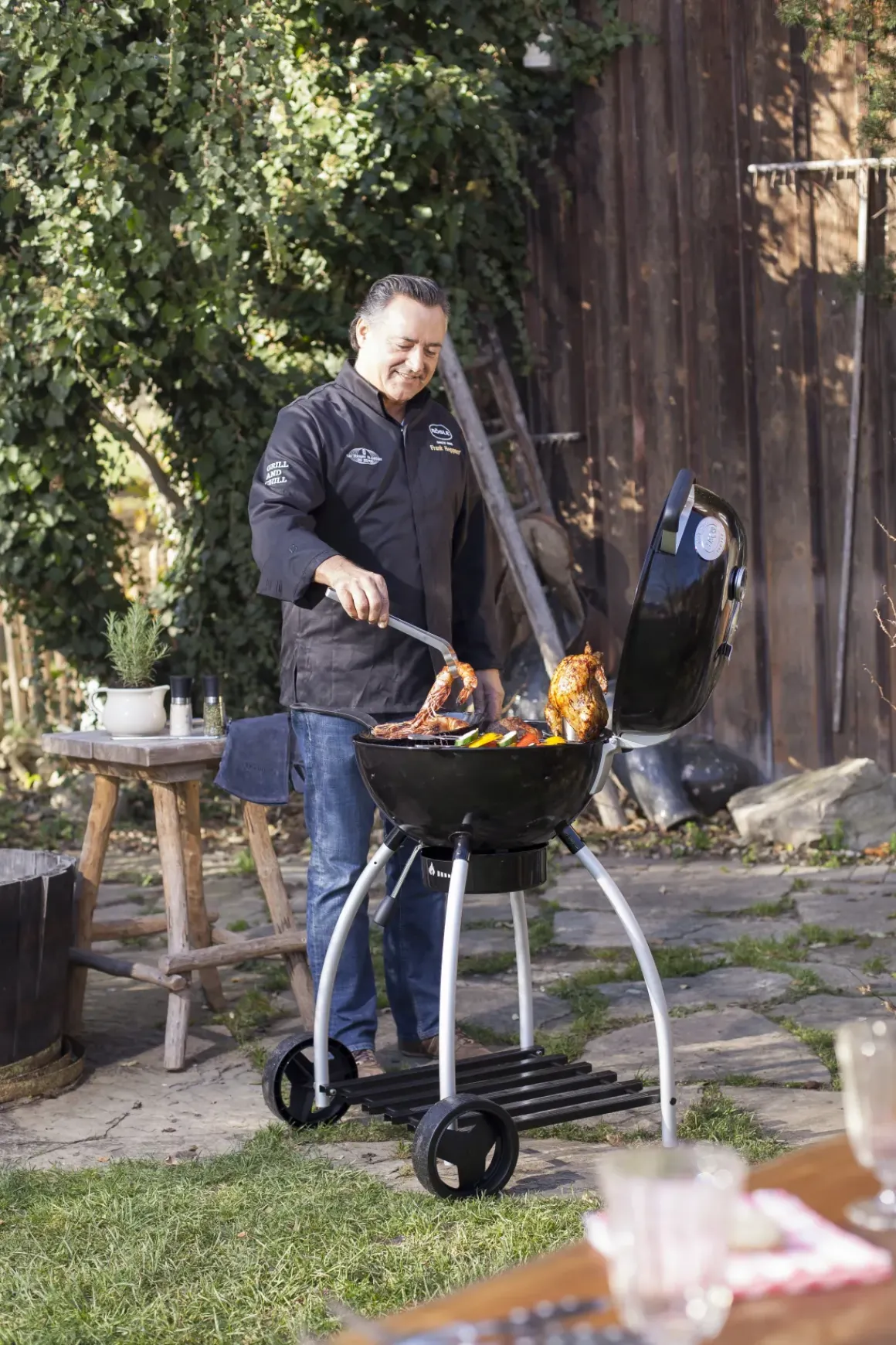 Rosle Houtskoolbarbecue No. 1 Sport F50 + Beschermhoes 69,5X67X99Cm