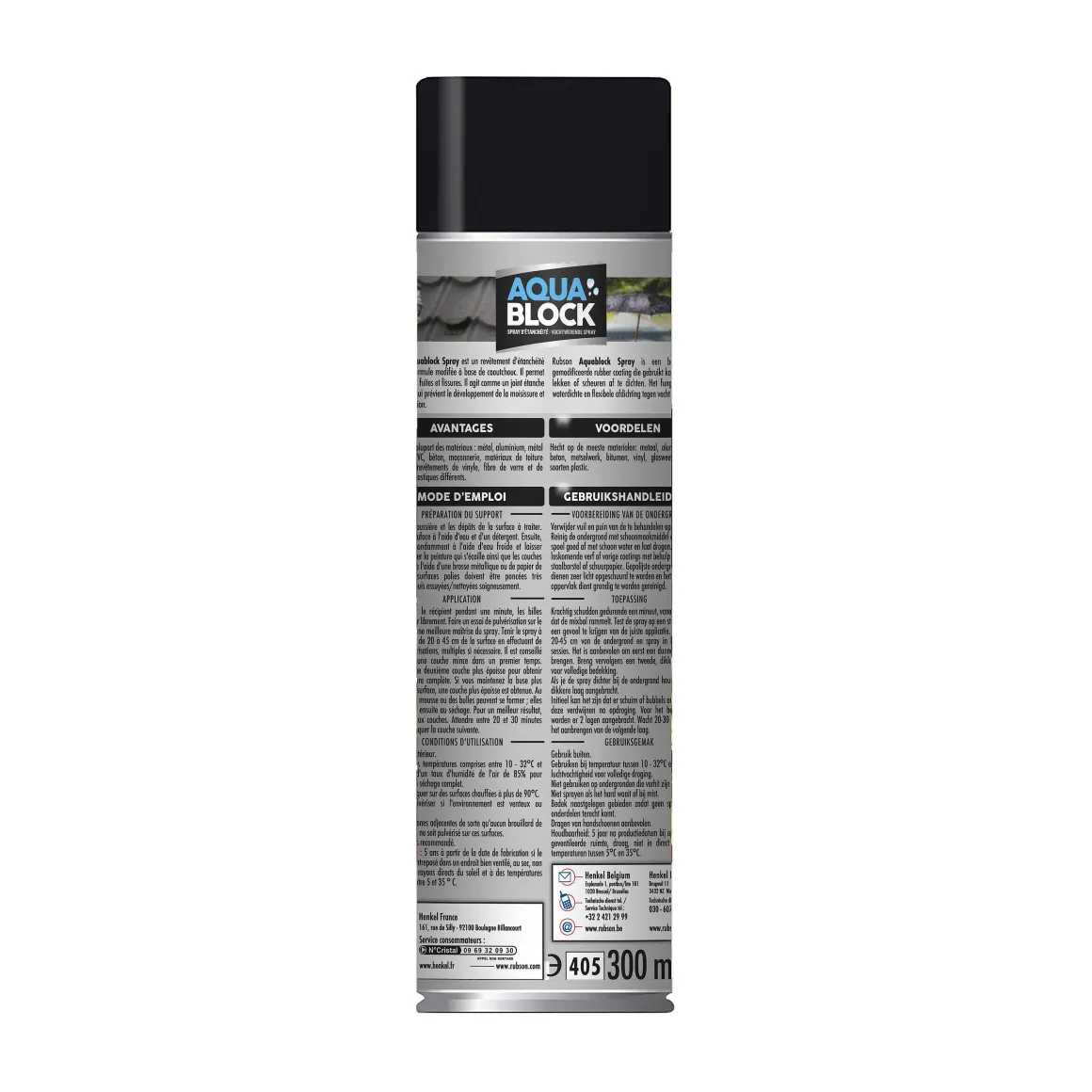 Rubson Coatingspray Aquablock Zwart 300Ml