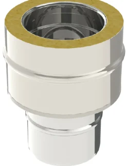 Saninstal Overgangsstuk Enkel/Dubbelwandig Voor Pellet O80/130Mm Rvs
