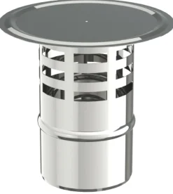 Saninstal Regenkap Voor Pelletkachel Rvs O80Mm