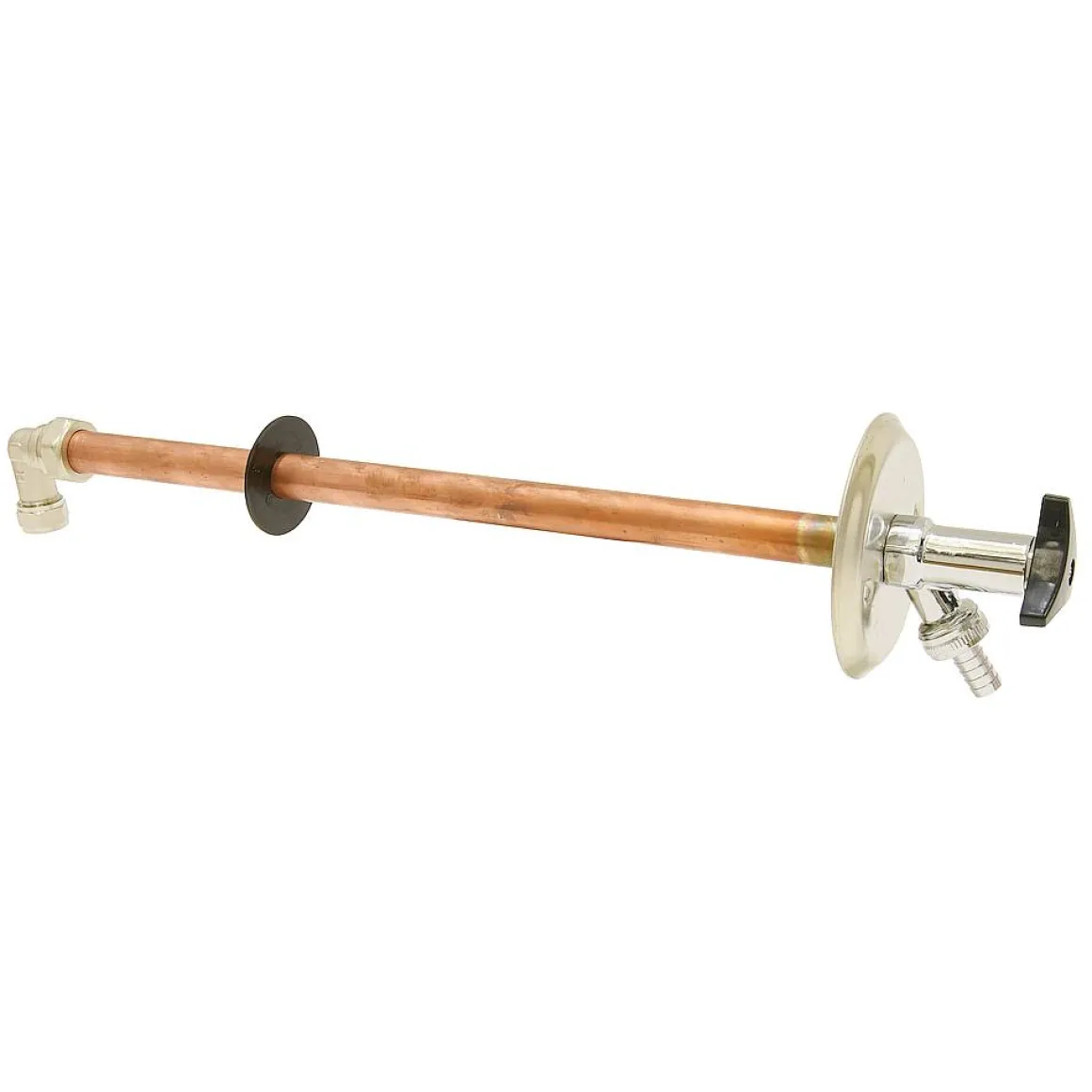 Sanivesk Luxe Vorstvrije Gevelkraan Rond Met Knop En Losse Sleutel En Slangpilaar ( Knel X Buitendraad ) 22Mm X 3/4"