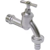 Sanivesk Tapkraan Met Krukbediening En Slangwartel Mat Chroom ( Buitendraad X Buitendraad ) 1/2" X 3/4"