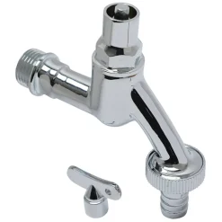 Sanivesk Tapkraan Met Sleutelbediening En 2 Sleutels Chroom (Buitendraad X Buitendraad ) 1/2" X 3/4"