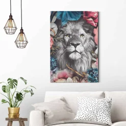 Schilderij Leeuw Bont 60X90Cm