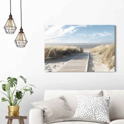 Schilderij Pad Door De Duinen Blauw 90X60Cm
