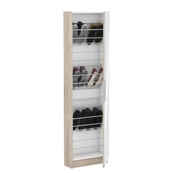 Schoenenkast Met Spiegeldeur Wit 173X50Cm