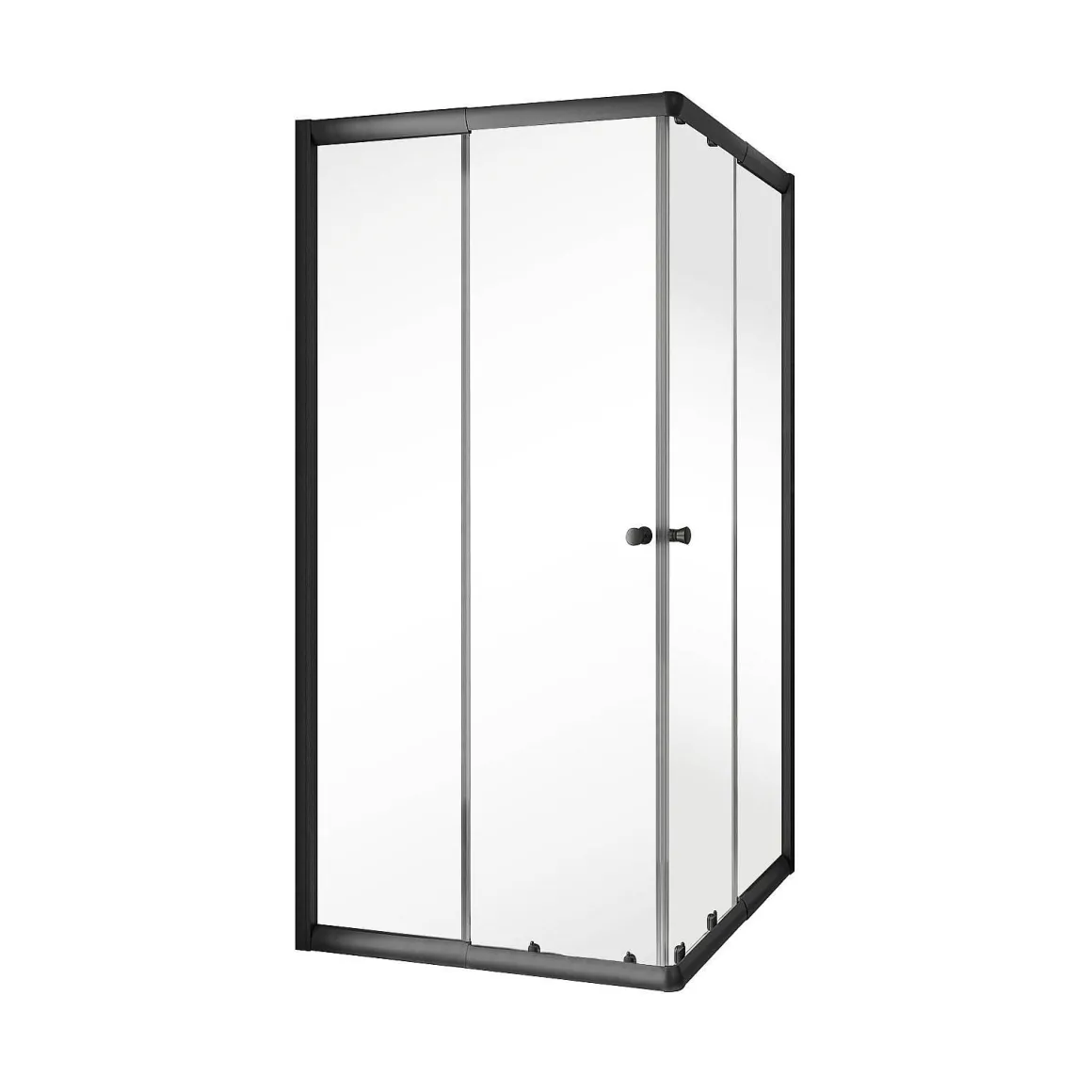 Schulte Hoekinstap - Schuifdeur - 80-90X80-90X180 -Zwart - Helder