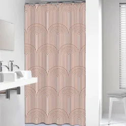 Sealskin Brave Douchegordijn 180X200 Cm Peva Donkerroze / Wit