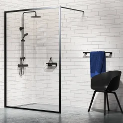 Sealskin Contour Inloopdouche Type A3 118X200Cm Zwart| 6Mm Helder Veiligheidsglas