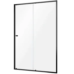 Sealskin Contour Schuifdeur Voor Nis 140Cm, 200Cm Hoog |Zwart 6Mm Helder Veiligheidsglas