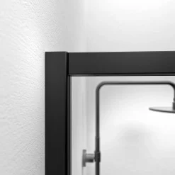 Sealskin Contour Schuifdeur Voor Nis 140Cm, 200Cm Hoog |Zwart 6Mm Helder Veiligheidsglas