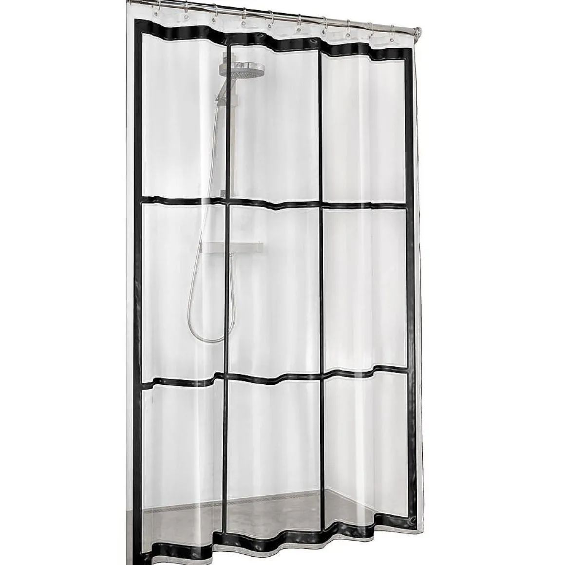 Sealskin Douchegordijn Brix Peva 180X200Cm Transparant/ Zwart