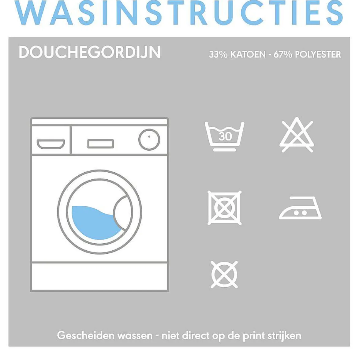 Sealskin Douchegordijn Double Polyester/Katoen 180X200Cm Grijs